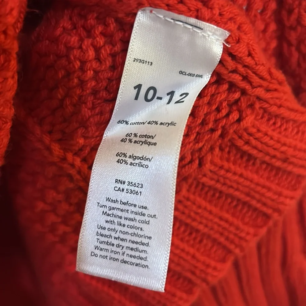CARTERS Girls red knit Turtle Neck Poncho size 10-12 NWOT